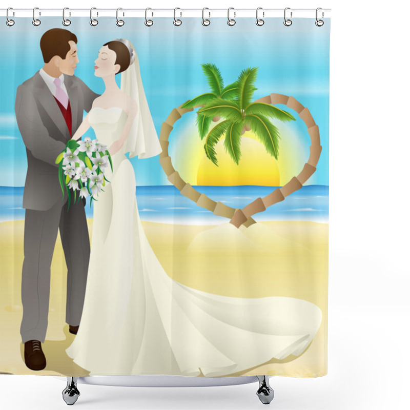 Personality  Tropical Destination Beach Wedding Shower Curtains