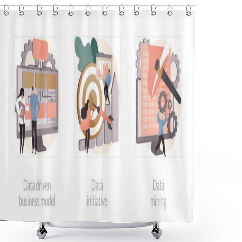 Personality  Data Analytics Abstract Concept Vector Illustrations. Shower Curtains