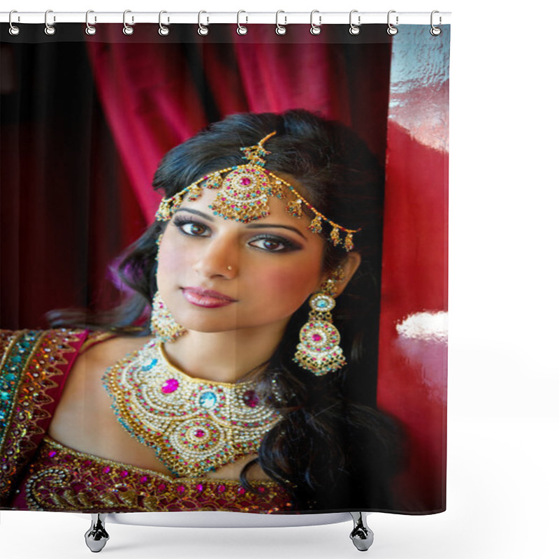 Personality  Beautiful Indian Bride Shower Curtains