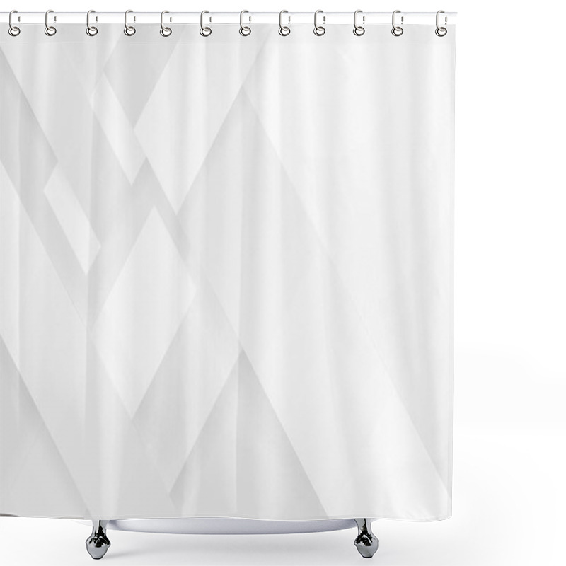 Personality  White Clear Blank Subtle Abstract Vector Geometrical Background. Monotone Light Empty Concave Surface. Minimalist Style Wallpaper. Futuristic 3D Illustration Shower Curtains