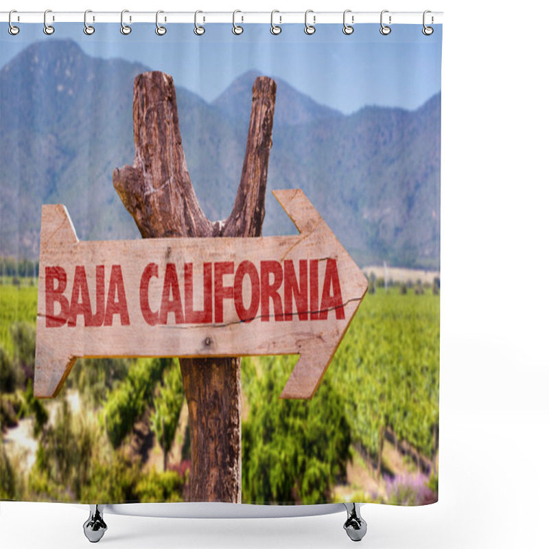 Personality  Baja California Wooden Sign Shower Curtains