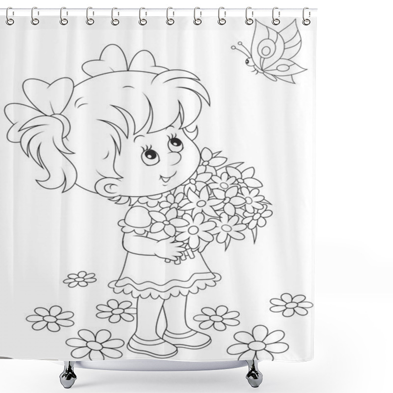 Personality  Girl And Butterfly Shower Curtains