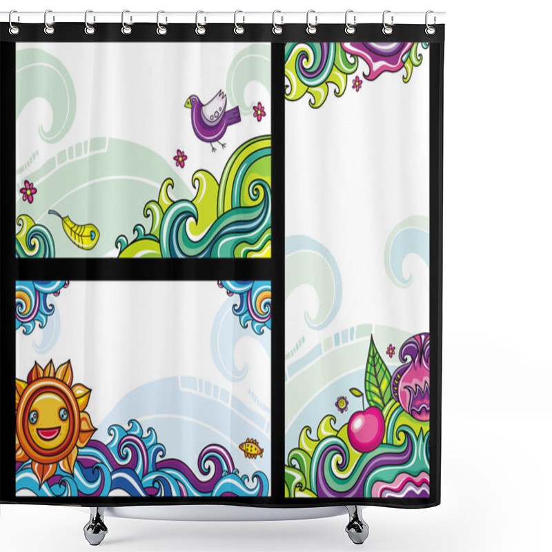 Personality  Decorative Floral Banners 1 Shower Curtains