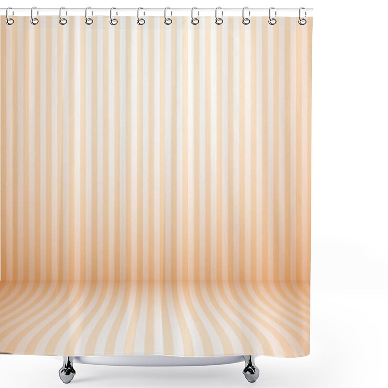 Personality  Empty Orange Studio Room, Lighting Background ,template Mock Up For Display Or Montage Of Product, Business Backdrop Shower Curtains