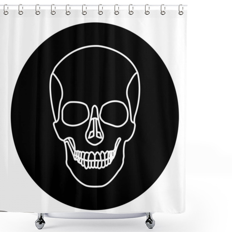 Personality  Human Skull Icon Vector Illustration Symbol Design Shower Curtains