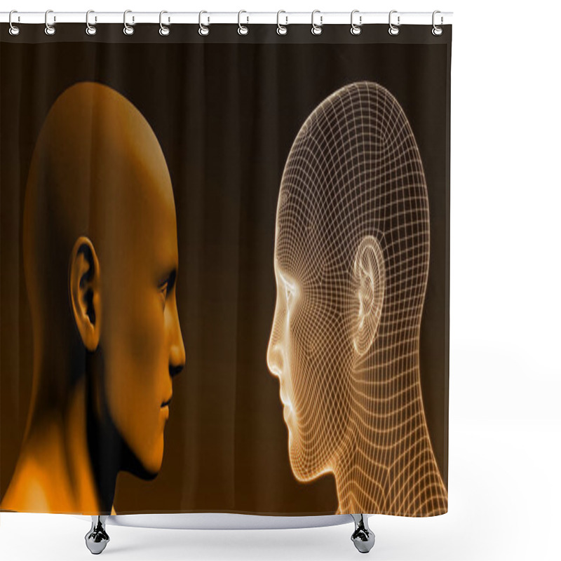 Personality  Human Wireframe Shower Curtains