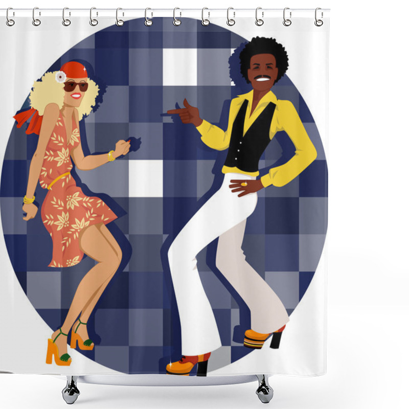 Personality  Disco Dancers Shower Curtains