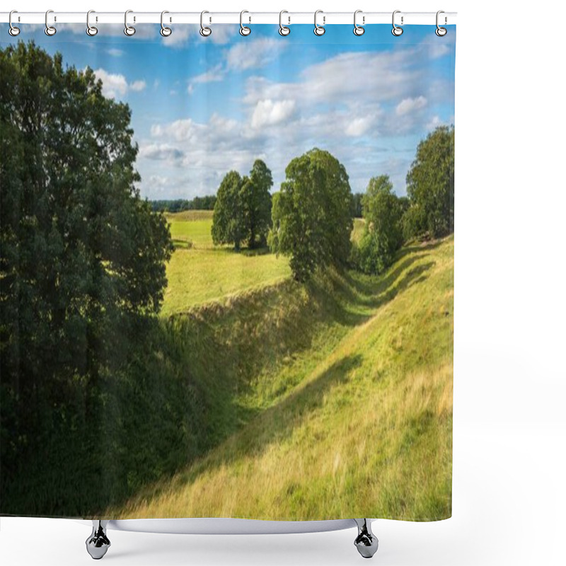 Personality  Cows Grazing Near Prehistoric Standing Stones At Avebury In Wiltshire England United Kingdom Shower Curtains