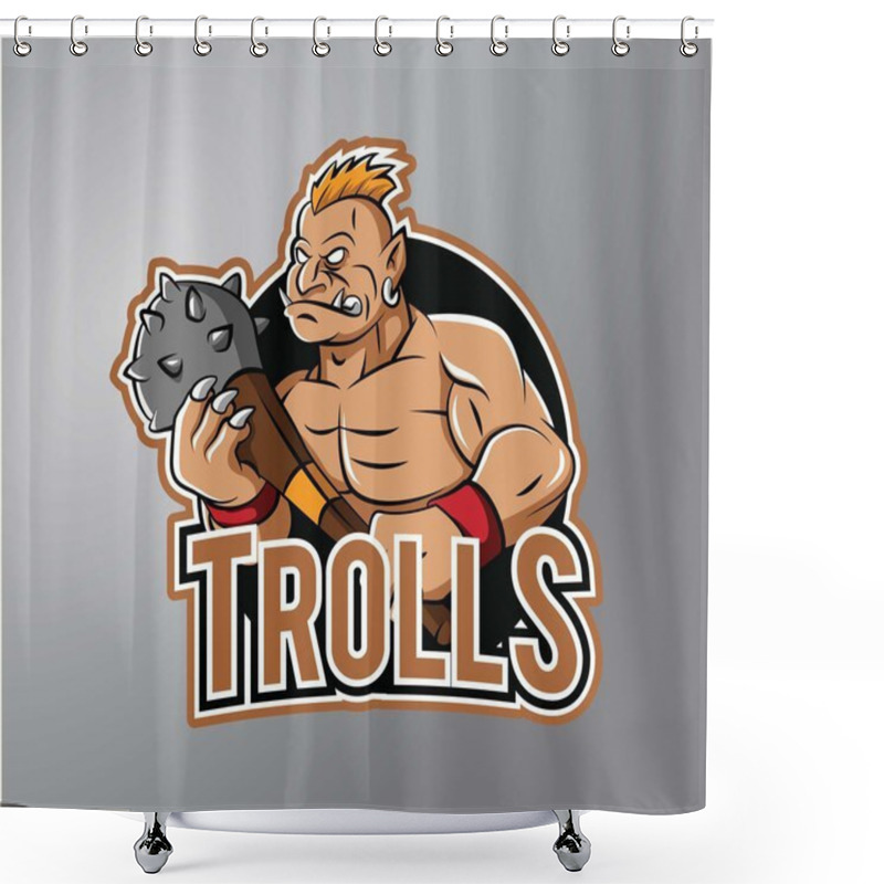 Personality  Troll Mascot Design Vector Illustration Shower Curtains