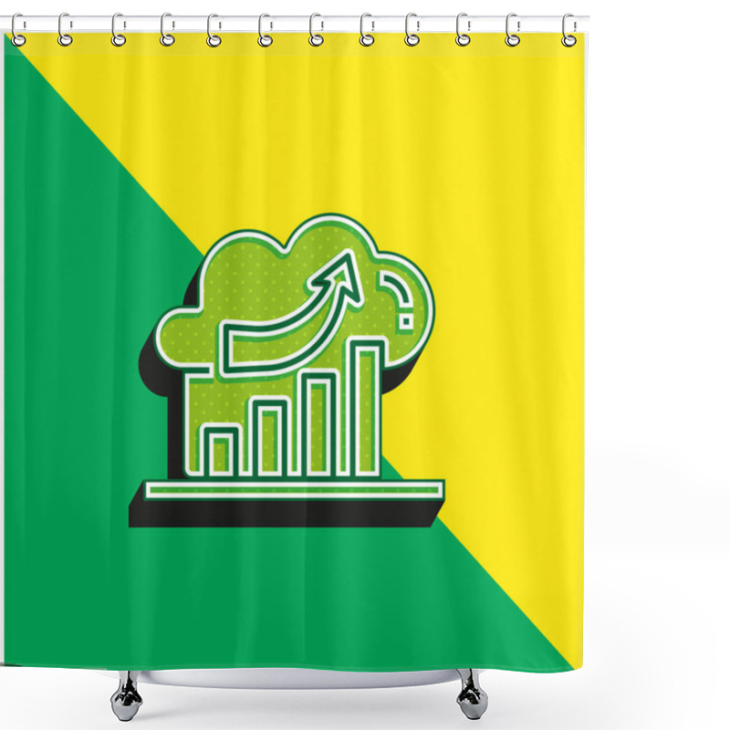 Personality  Analysis Green And Yellow Modern 3d Vector Icon Logo Shower Curtains