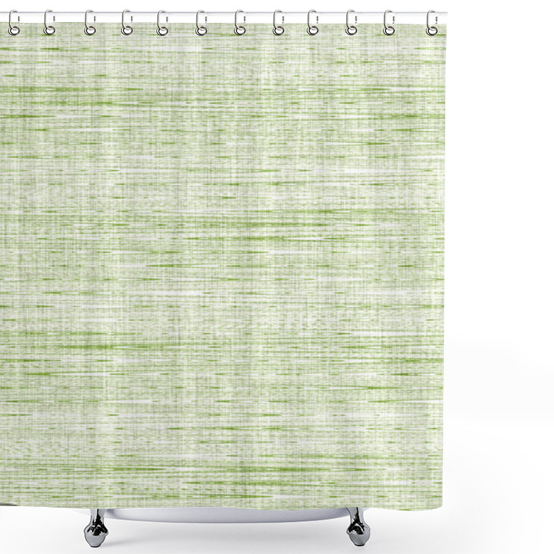 Personality  Linen Texture Background With Broken Stripe. Organic Irregular Striped Seamless Pattern. Modern Plain 2 Tone Spring Textile For Home Decor. Farmhouse Scandi Style Rustic Green All Over Print. Shower Curtains