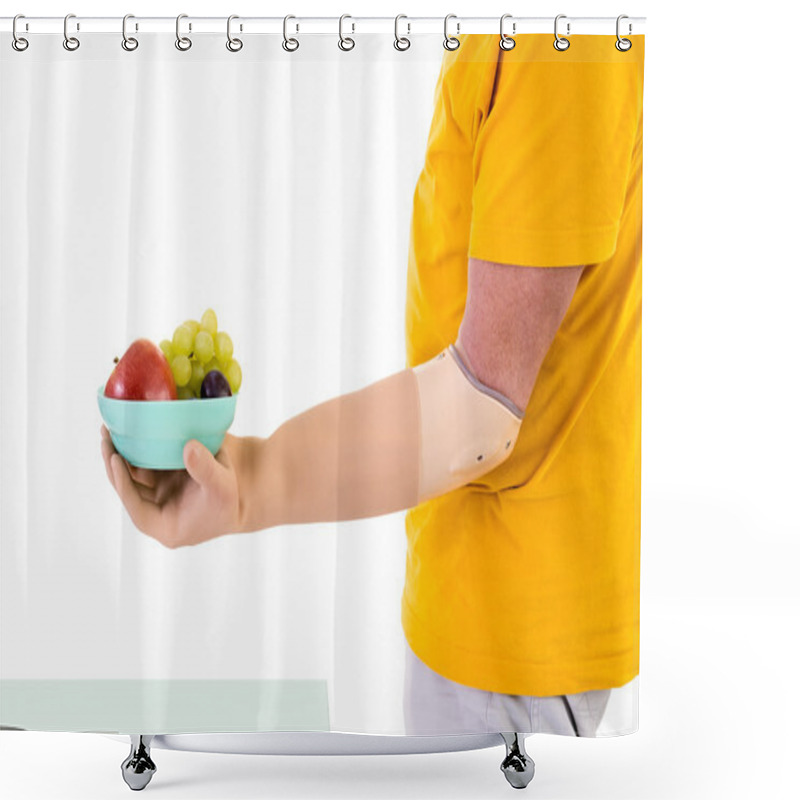 Personality  Man With Prosthetic Arm  Shower Curtains