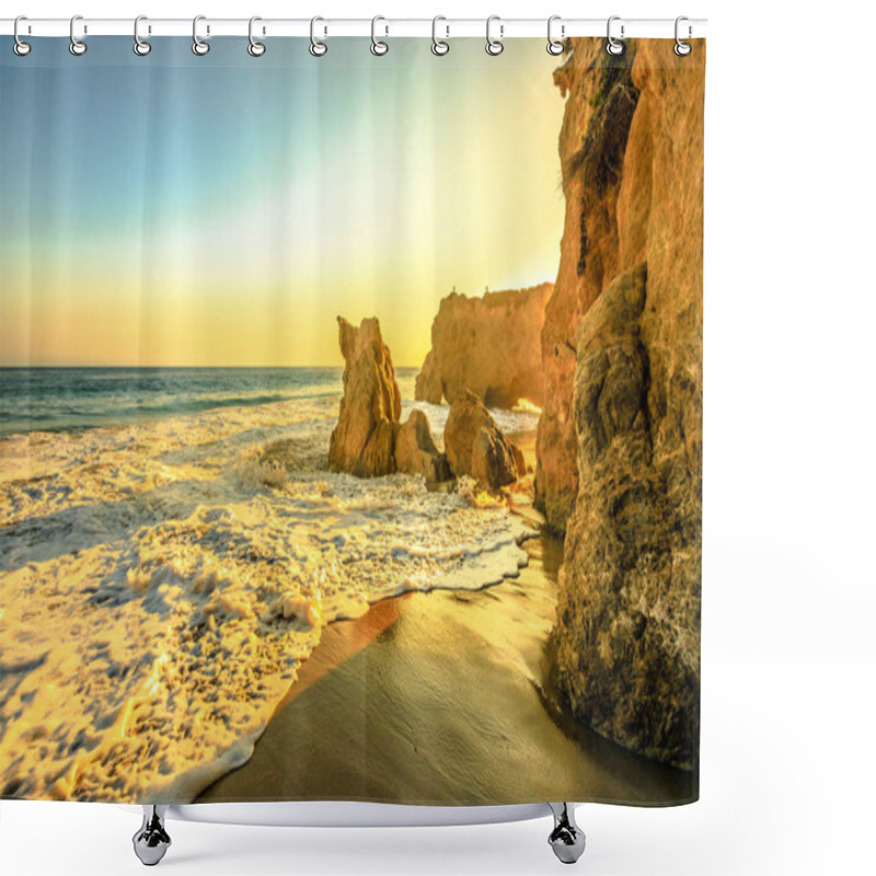 Personality  California Sunset Beach Background Shower Curtains