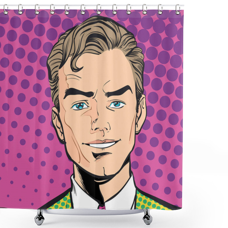 Personality  A Smiling Man Face Shower Curtains