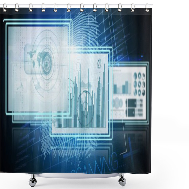 Personality  Technology Interface Panels Shower Curtains