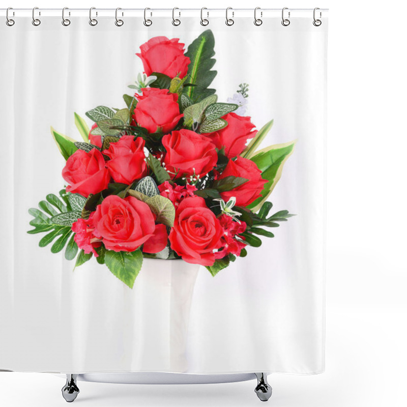 Personality  Flowers In Vase Isolated Shower Curtains