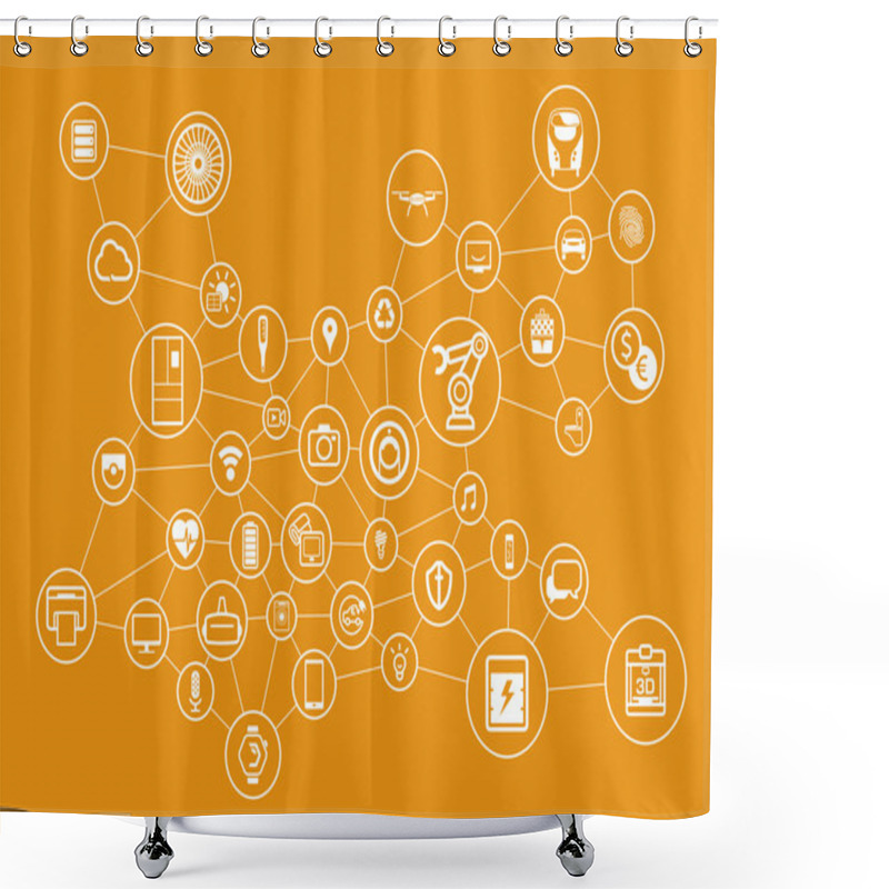 Personality  Internet Of Things Concept Shower Curtains