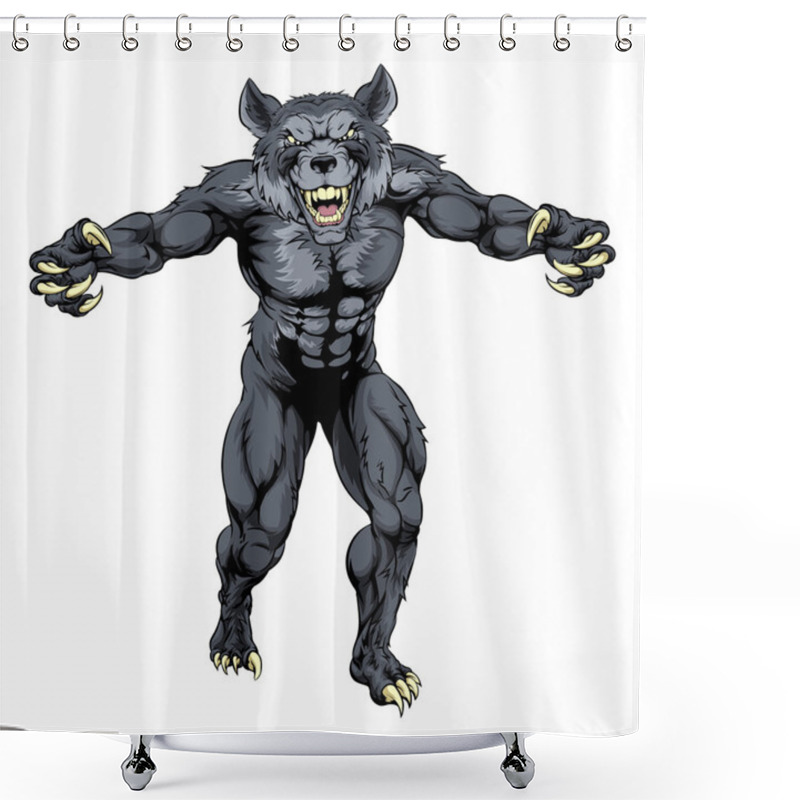 Personality  Werewolf Sports Mascot Shower Curtains