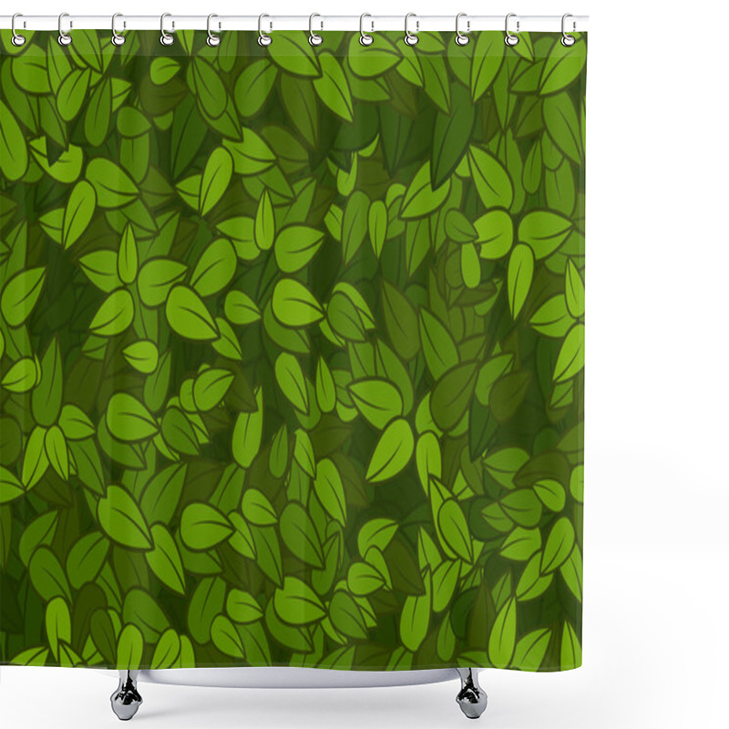 Personality  Green Leaves Seamless Texture Shower Curtains