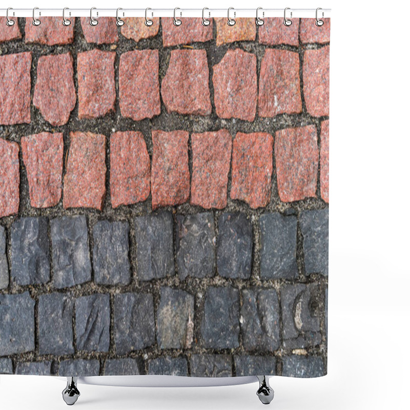 Personality  Red And Black Stones Road Surface Shower Curtains