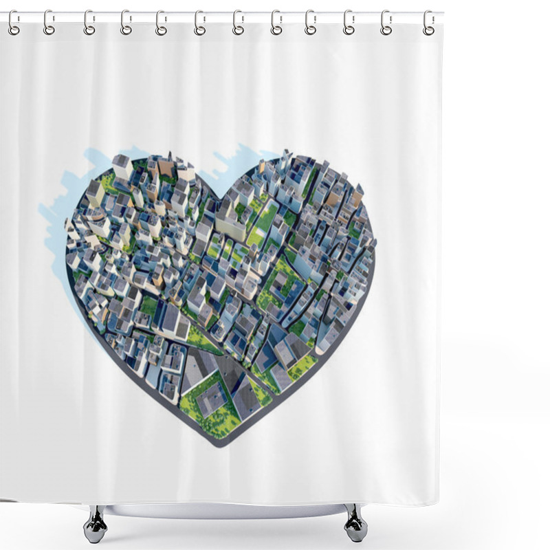 Personality  Heart City Love Shower Curtains