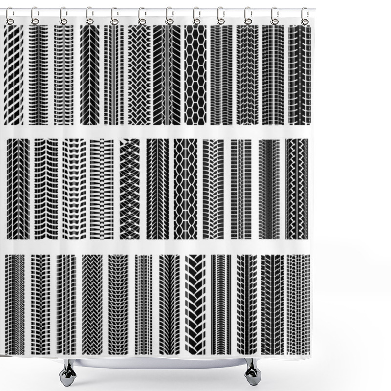 Personality  Tire Track Set Shower Curtains