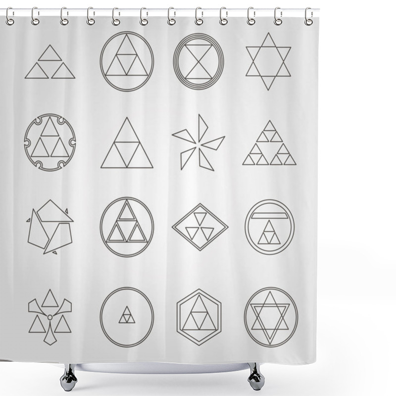 Personality  Japan Religious Symbols Sacred Geometry Vector Set Shower Curtains