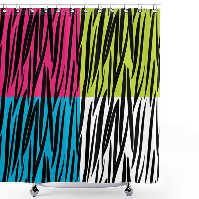 Personality  Zebra Skin Pattern Seamless Background Shower Curtains