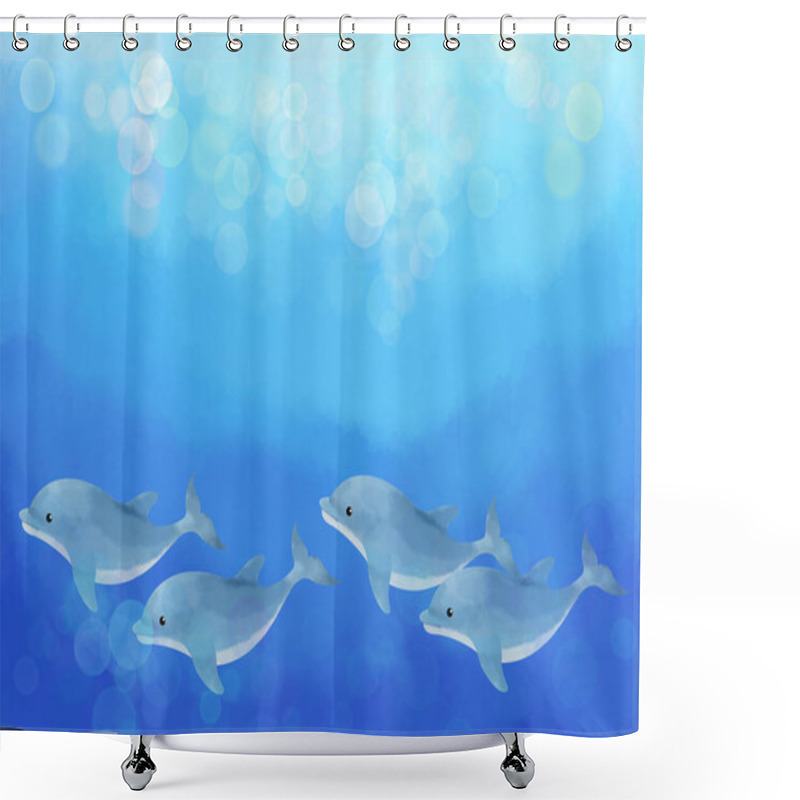 Personality  A Group Of Dolphins Swimming In The Sea Shower Curtains