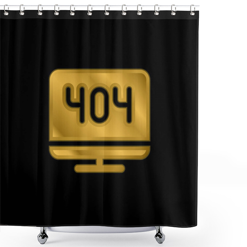 Personality  404 Error Gold Plated Metalic Icon Or Logo Vector Shower Curtains