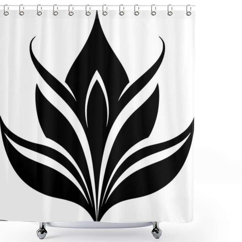 Personality  Flowers - Black And White Vector Illustration Shower Curtains