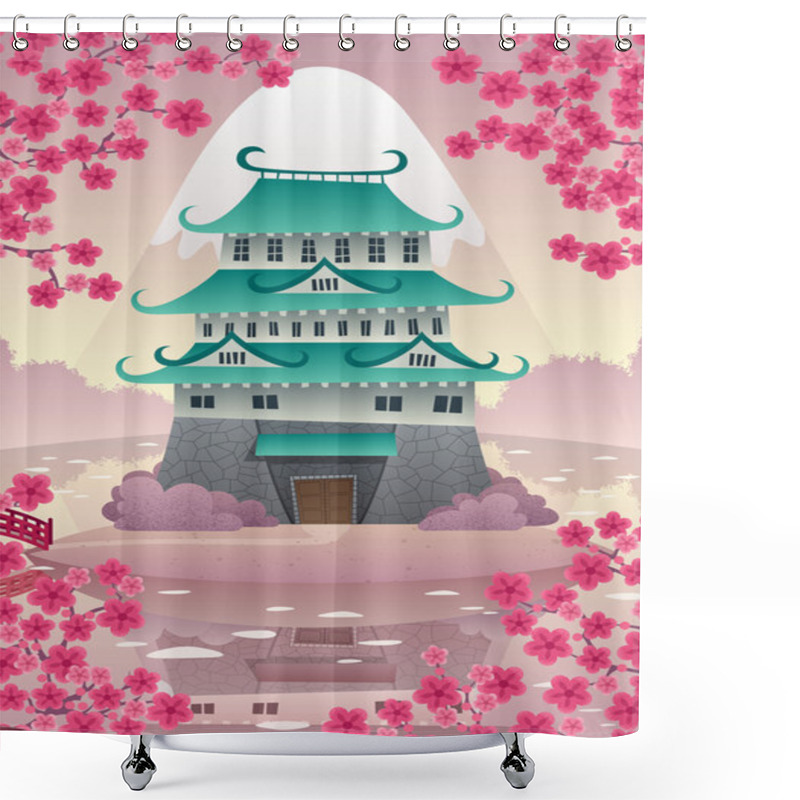 Personality  Japanese Castle  Shower Curtains