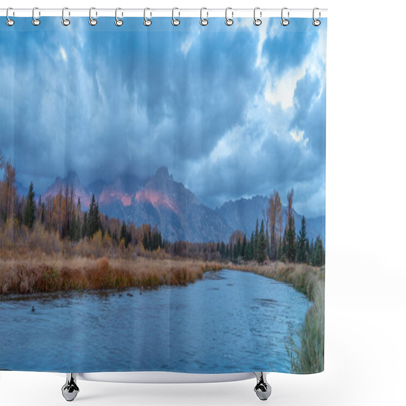 Personality  Sunrise At Schwabacher's Landing In The Grand Tetons National Park, Wyoming Shower Curtains