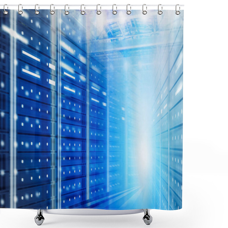 Personality  Server Room Background, Big Data Concept Shower Curtains