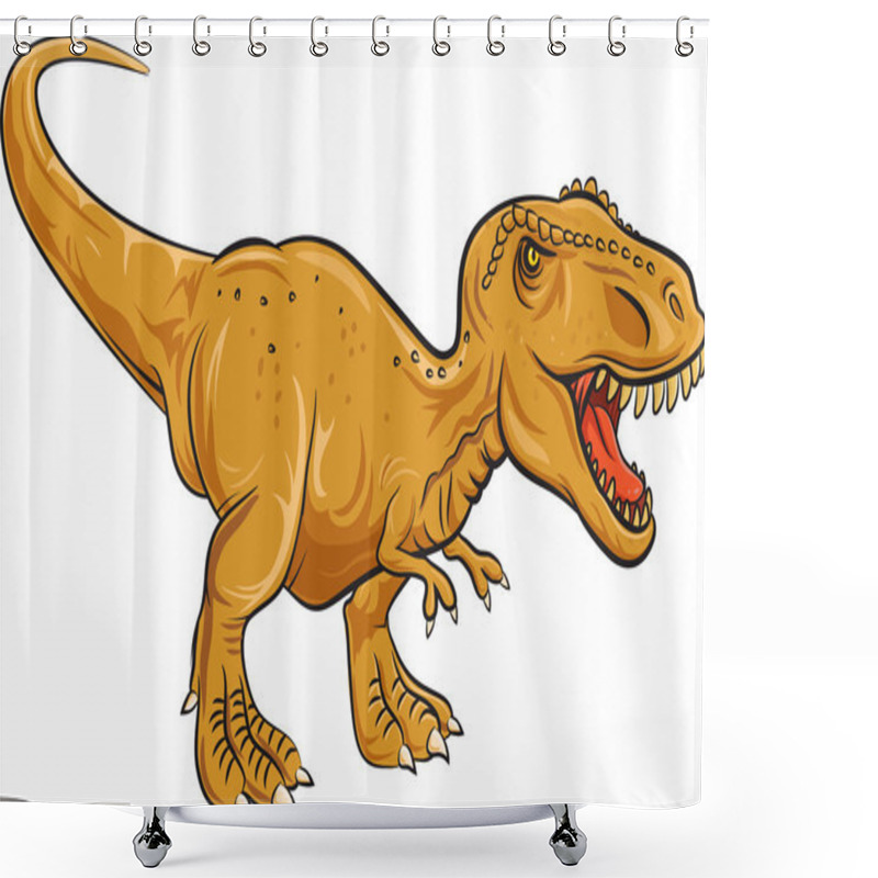 Personality  Tyrannosaurus Rex Character Isolated On White Background Shower Curtains