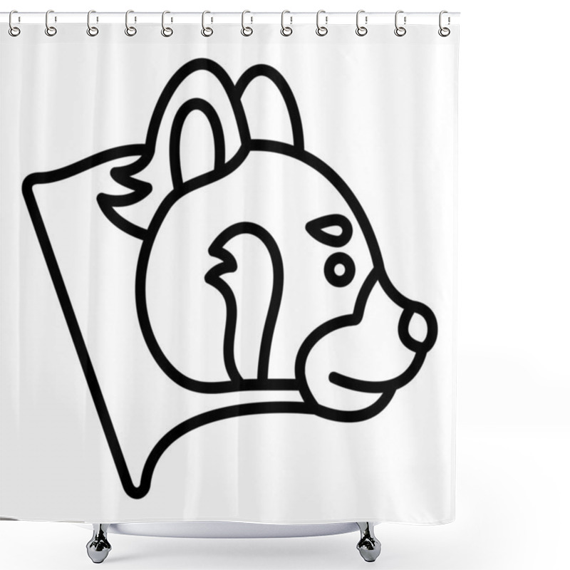 Personality  Red Panda Vector Icon, Lineal Style Icon, From Animal Head Icons Collection, Isolated On White Background Shower Curtains