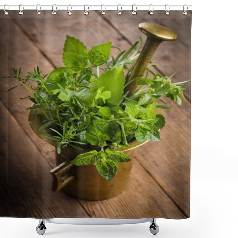 Personality  Fresh Herbs Shower Curtains