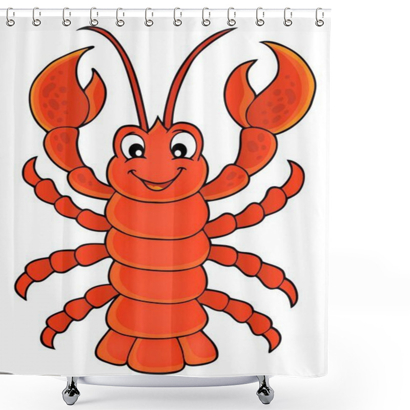 Personality  Cartoon Lobster Theme Image 1 Shower Curtains