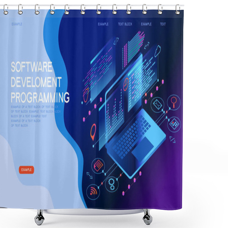 Personality  Programming Web Banner Shower Curtains