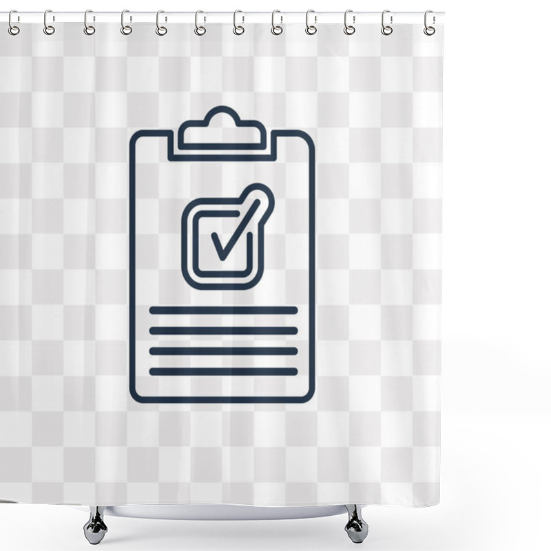 Personality  Clipboard Vector Outline Icon Isolated On Transparent Background, High Quality Linear Clipboard Transparency Concept Can Be Used Web And Mobile Shower Curtains