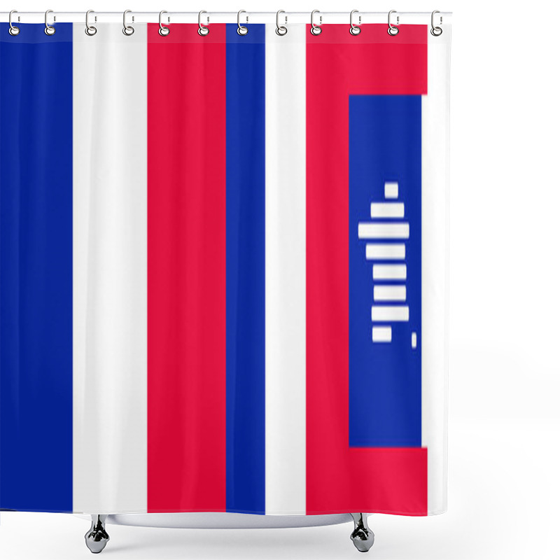 Personality  Creative Background Theme France With Rounded Because Simplified Outline Silhouette Map Of France, French Vibrant National Colors Of The French Flag Shower Curtains