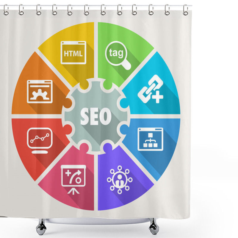 Personality  Seo Infographics Shower Curtains