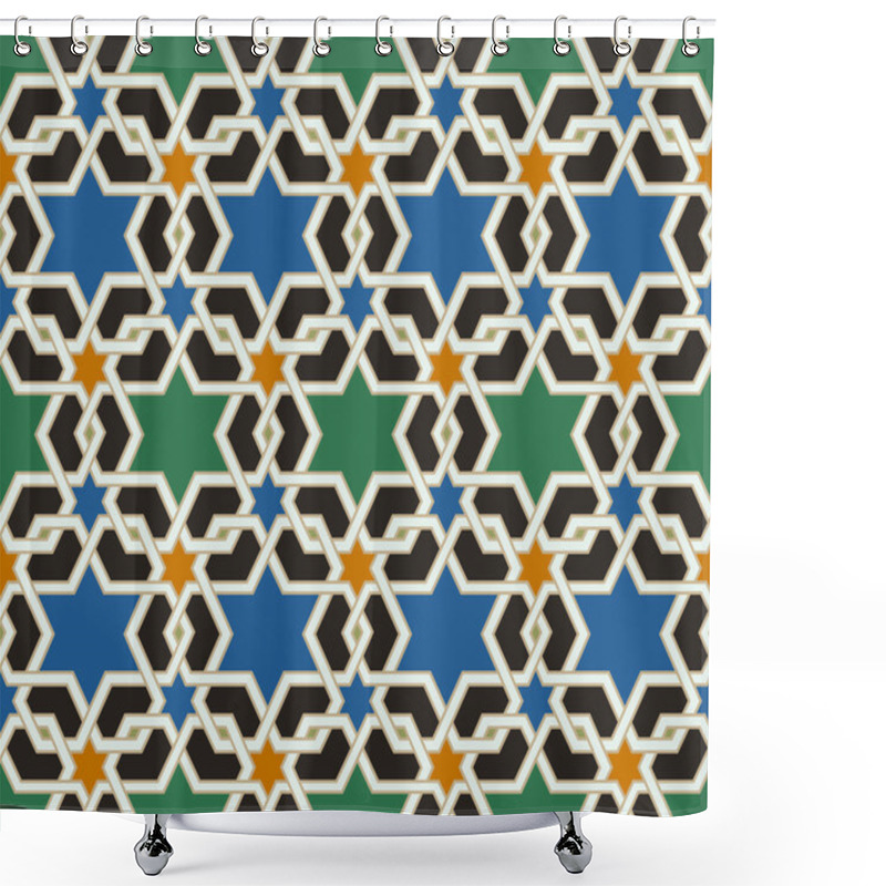 Personality  Seamless Islamic Geometric Pattern Shower Curtains