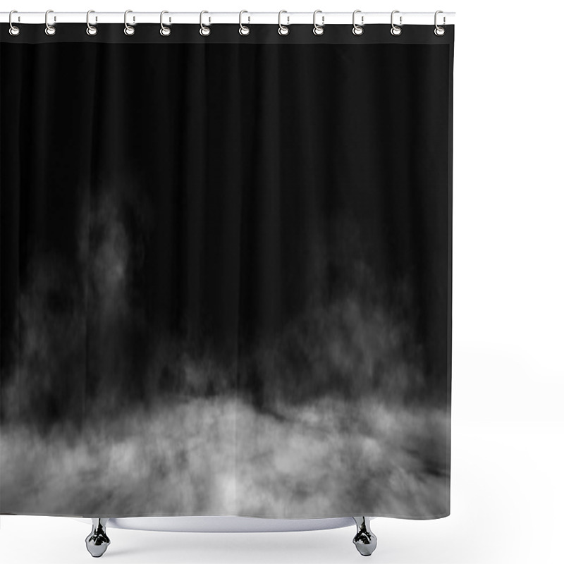 Personality  Smoke On The Floor . Isolated Black Background. Design Element. Shower Curtains