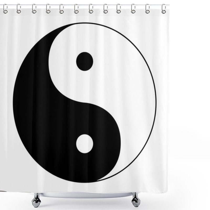 Personality  Ying Yang Symbol Of Harmony And Balance On White Background Shower Curtains