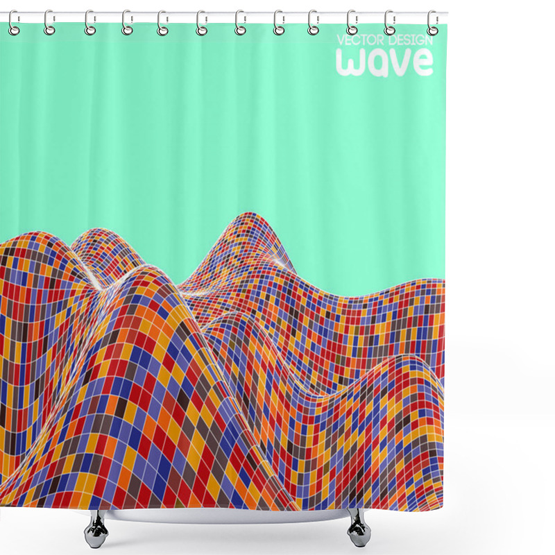 Personality  Abstract Wave Background. Vector Design. Shower Curtains