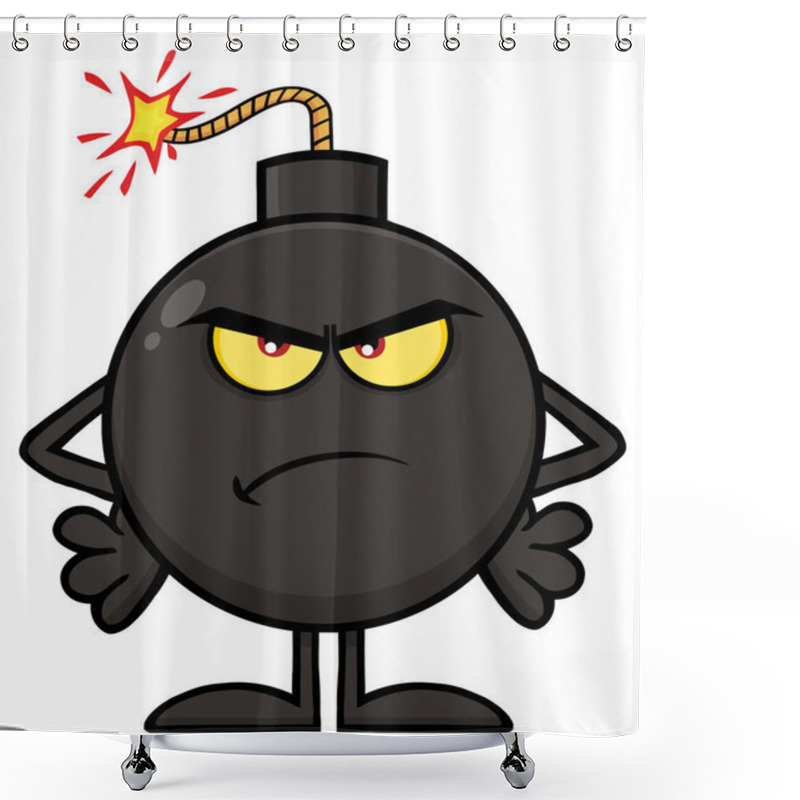 Personality  Angry Cartoon Bomb Shower Curtains