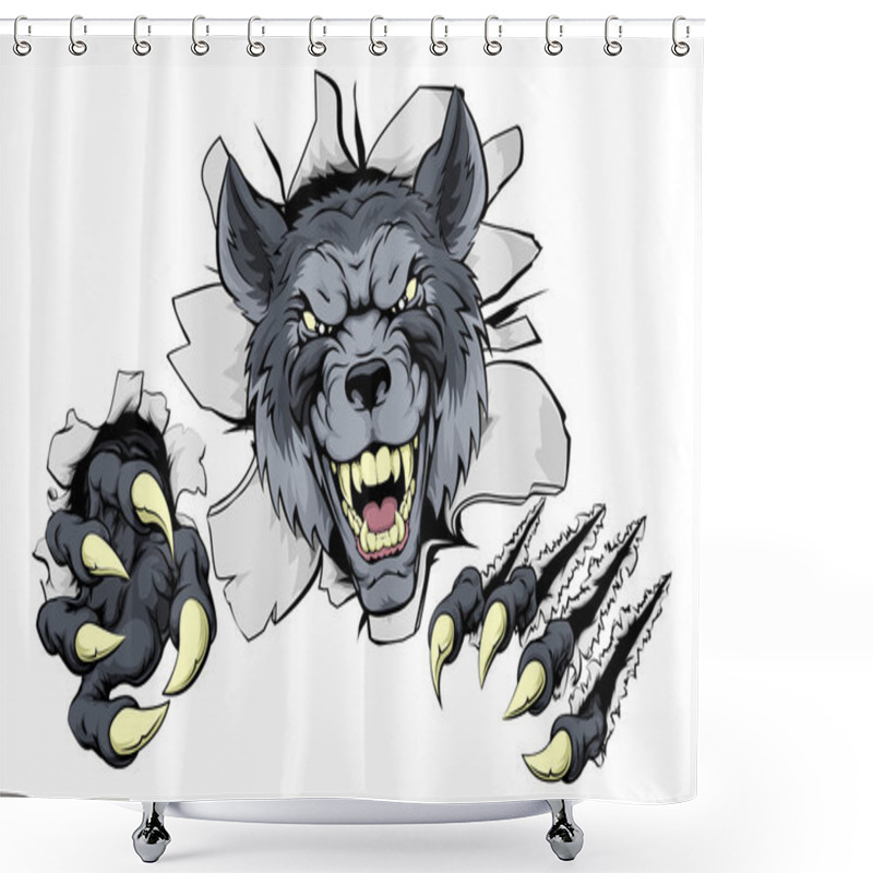 Personality  Wolf Claws Break Out Shower Curtains