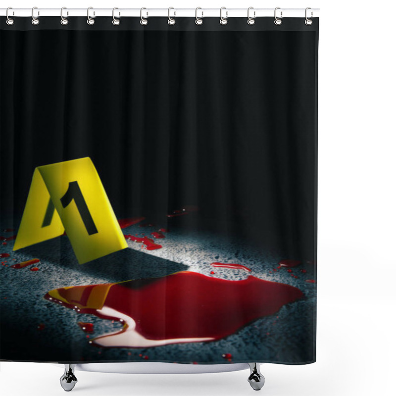 Personality  High Contrast Image Of A Crime Scene Shower Curtains