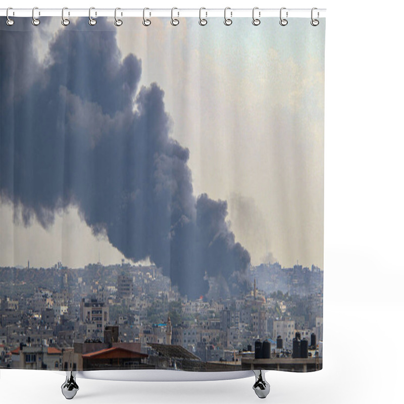 Personality  Smoke And Flames Billow After Israeli Forces Hit A High-rise Tower In Gaza City. October11, 2023, Gaza, Palestine: Palestinian Militants Have Started A 